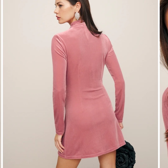 Reformation Libra Knit Dress Light Pink Velvet - Size XS - Picture 2 of 2